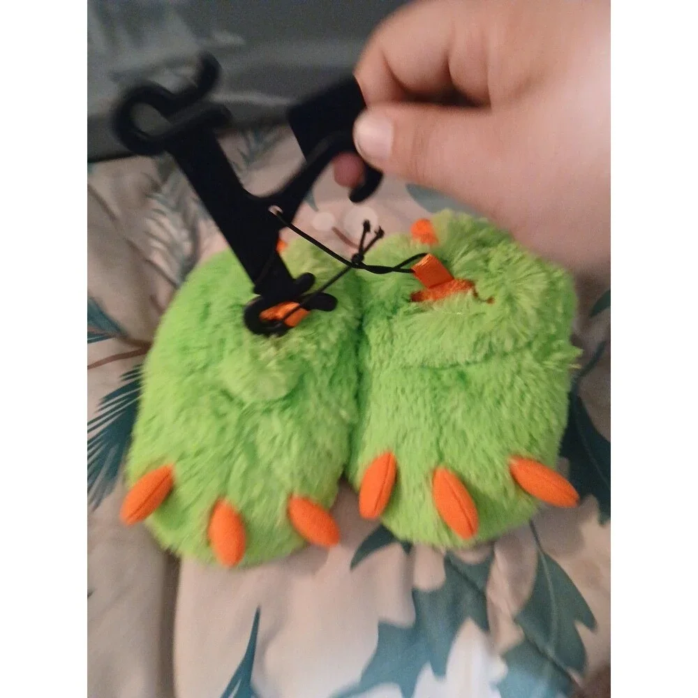 Adorable Wonder Nation Infant Boys Green & Orange Monster Claw Slippers - Size 3